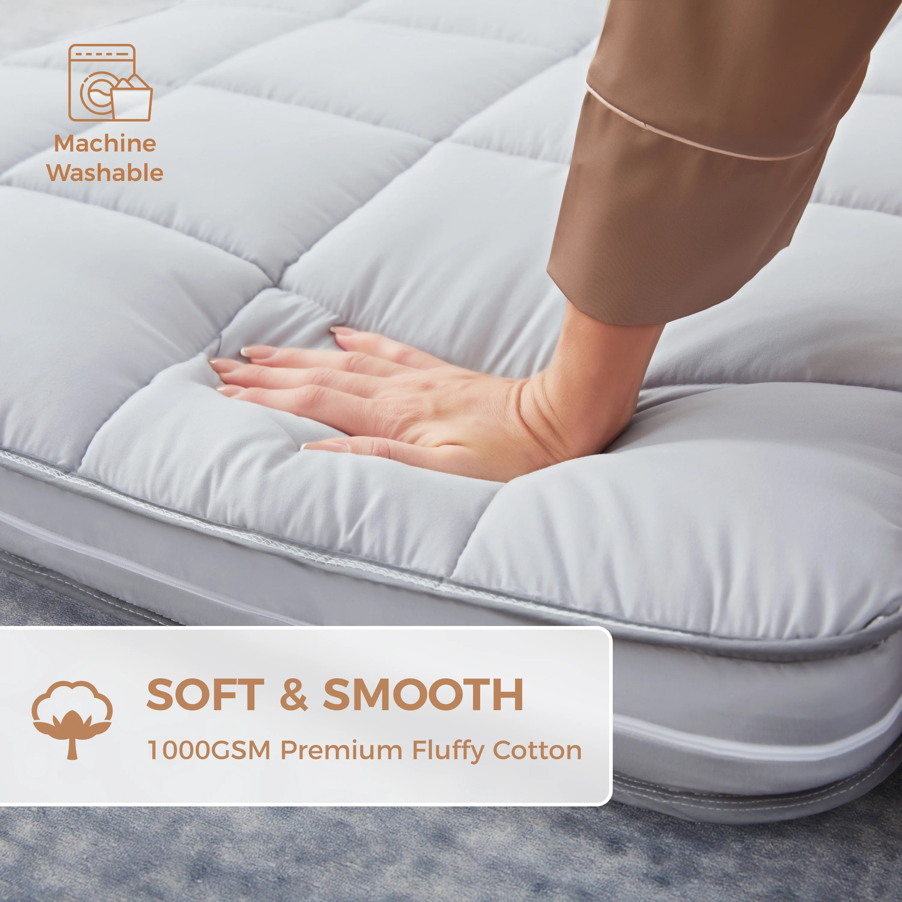 Jamdok 4Inch Floor Mattress,3-Layer Structure,Narrow Twin Size Gel Memory Foam,Removable Pillow Top Cover,Roll up Cot Mattress Topper,Portable Sleep Mat(75X30X4-) - Image 3