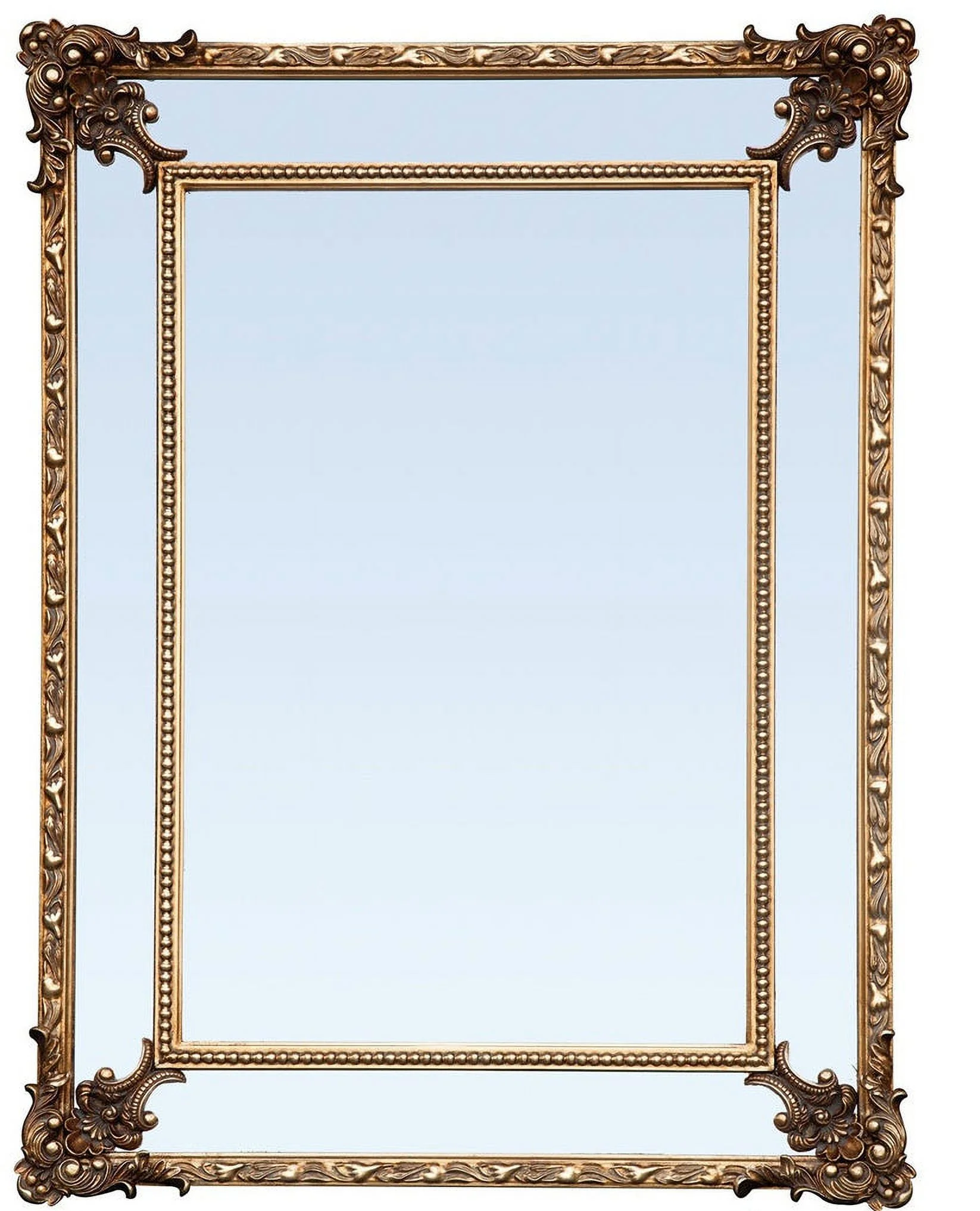 FFPEG Rectangular Baroque Style Antique Gold Mirror - Traditional Old-World Charm -Home Decor - Image 2