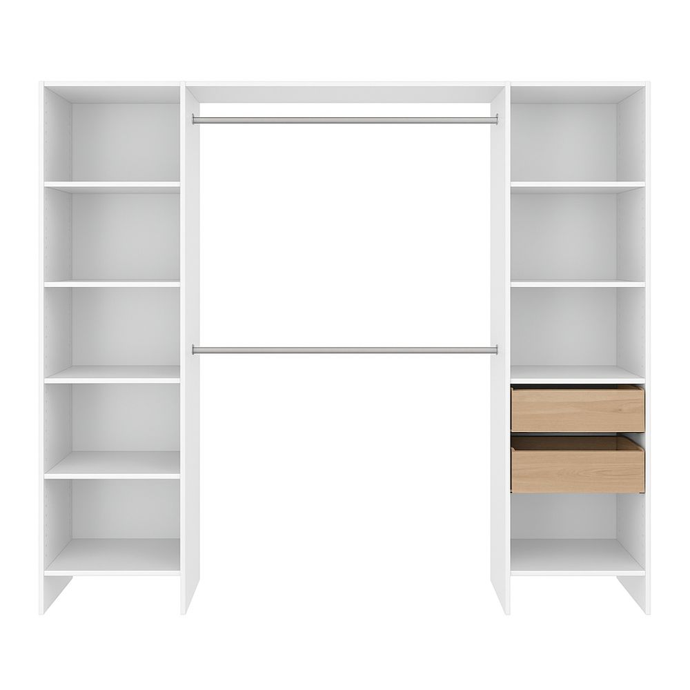 Armario modular blanco con barra de ropa y estantes ajustables,armario versátil de almacenamiento en madera