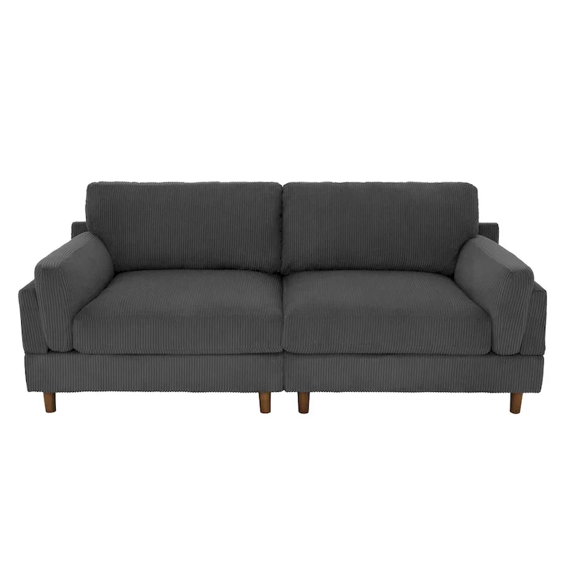 90-Inch Oversized Corduroy Sofa for Living Room with Reversible Cushions