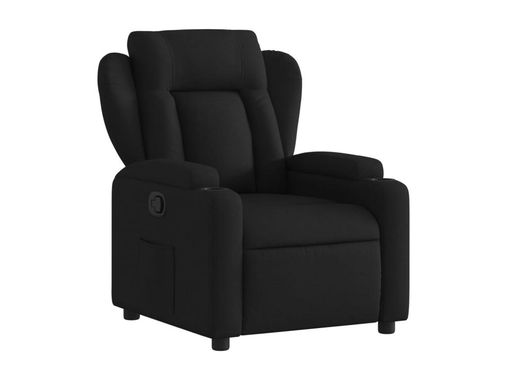Sillón reclinable de tela negro