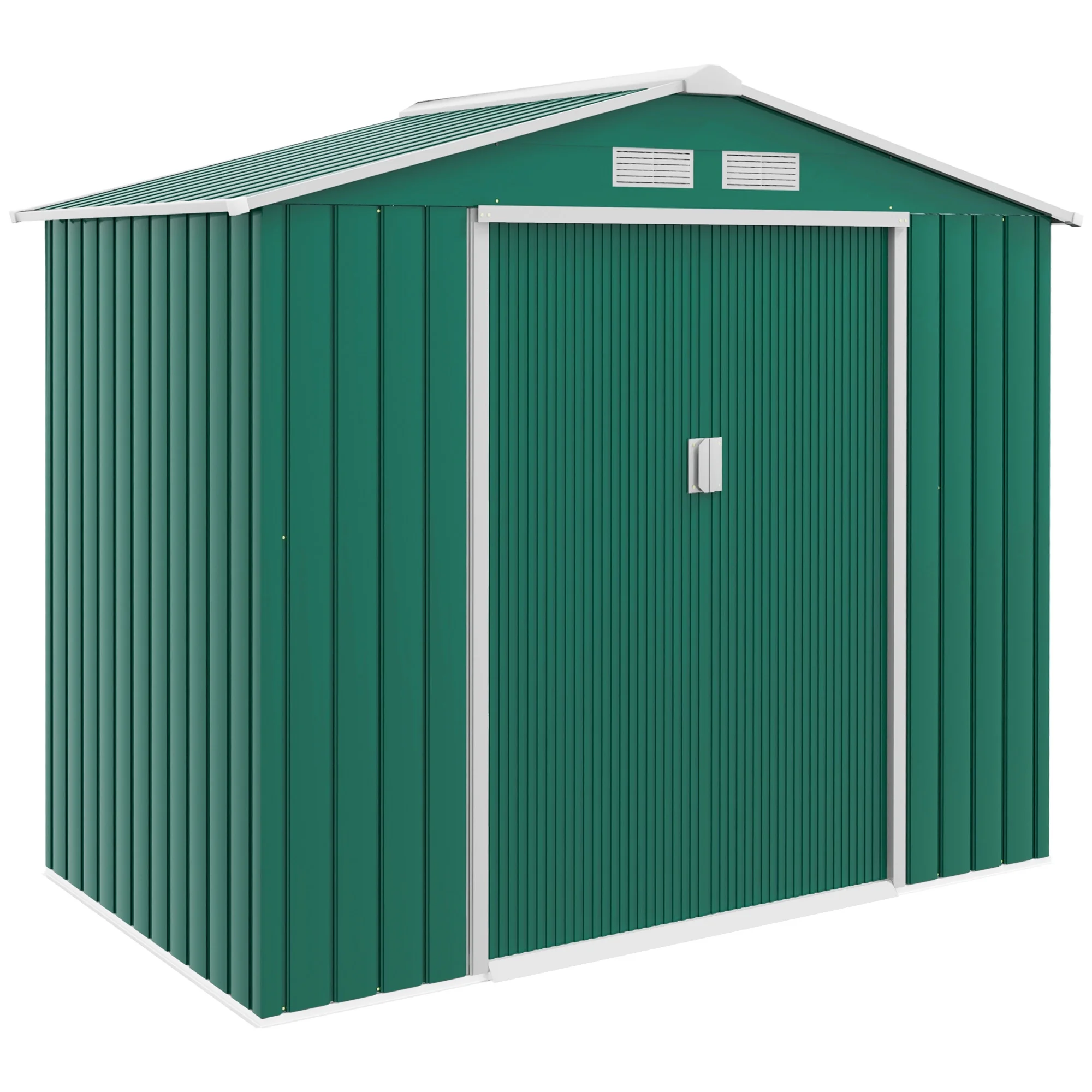 Outsunny 7' x 4' Metal Storage Shed Organizer, Garden Tool House with 4 Vents and 2 Sliding Doors for Backyard, Patio, Garage, Lawn, Dark Gray - Image 35