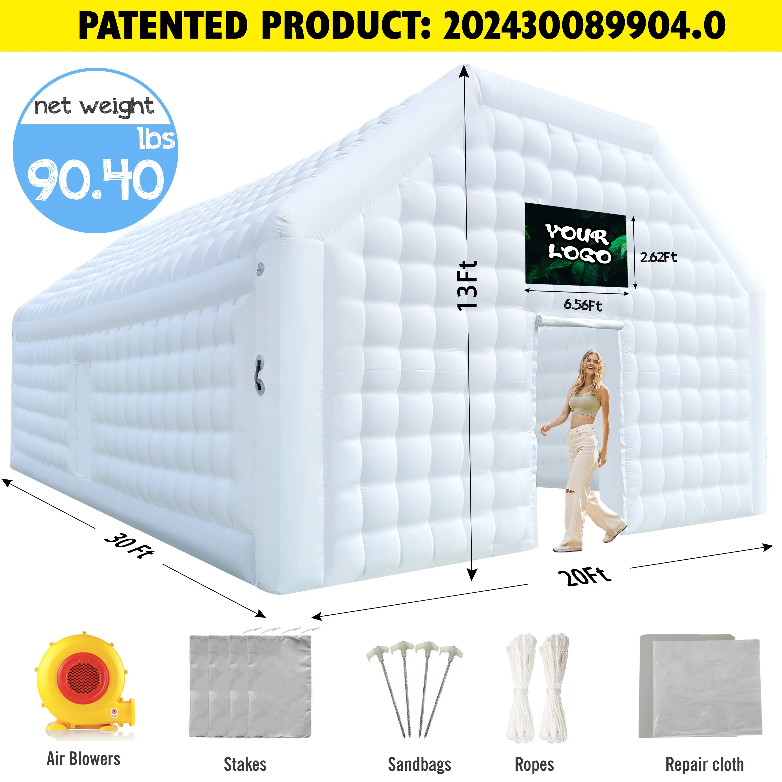 WARSUN 60 Person Large inflatable Party Tent with Disco Cube - Image 20