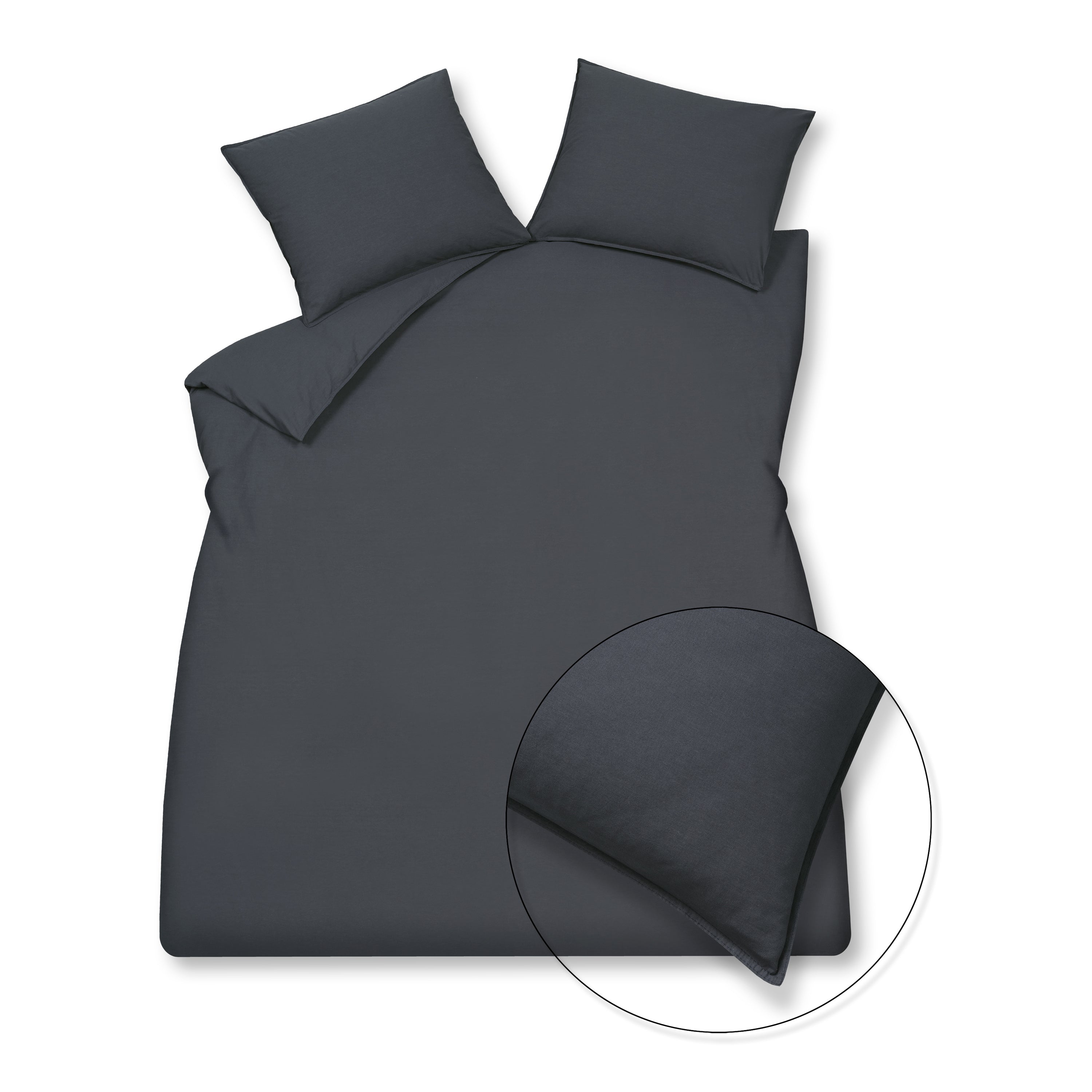 Vandyck Washed Cotton Dekbedovertrek 200 x 200/220 cm - Blue Ink