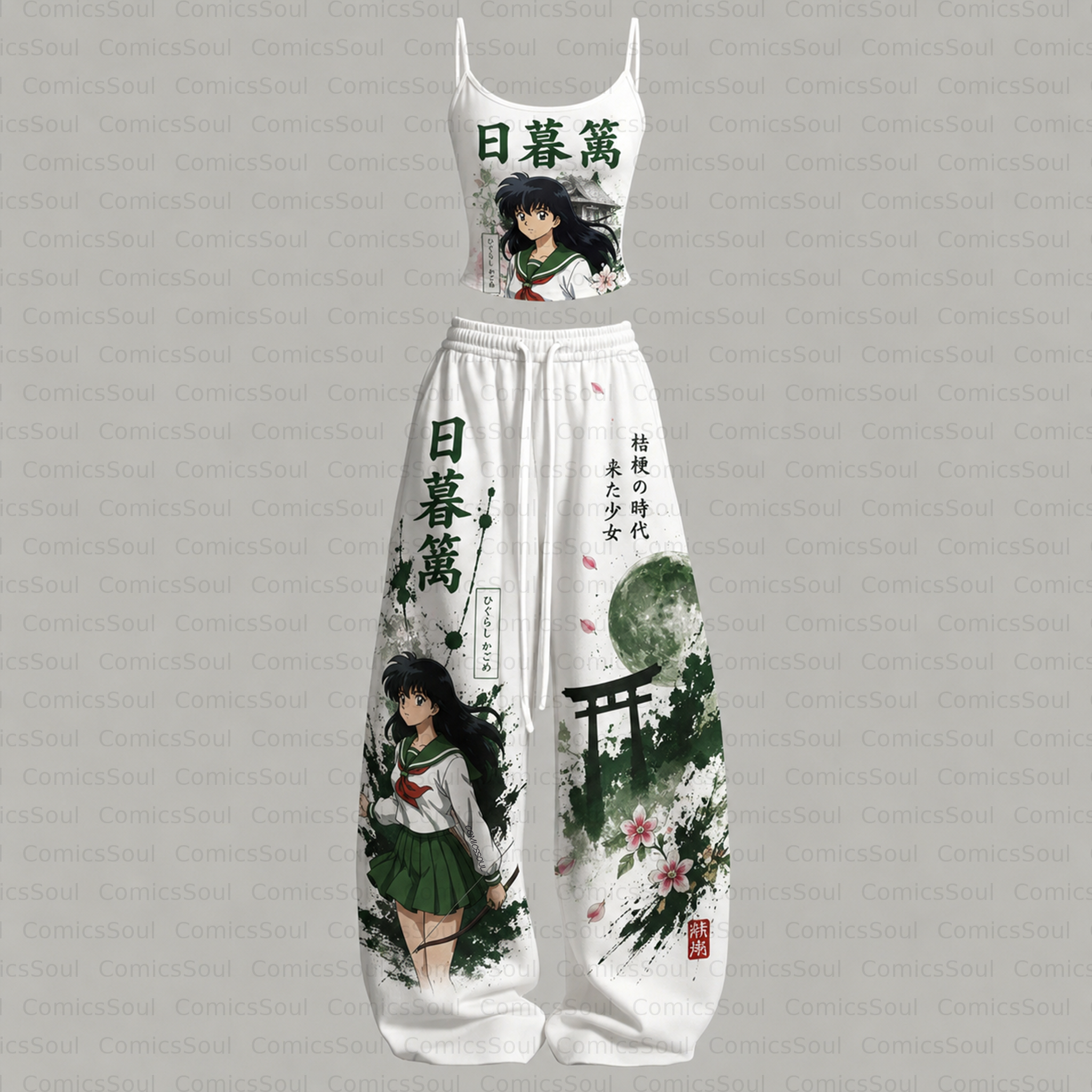 Inuyasha Top & Elasticated Trousers Two-Piece Set