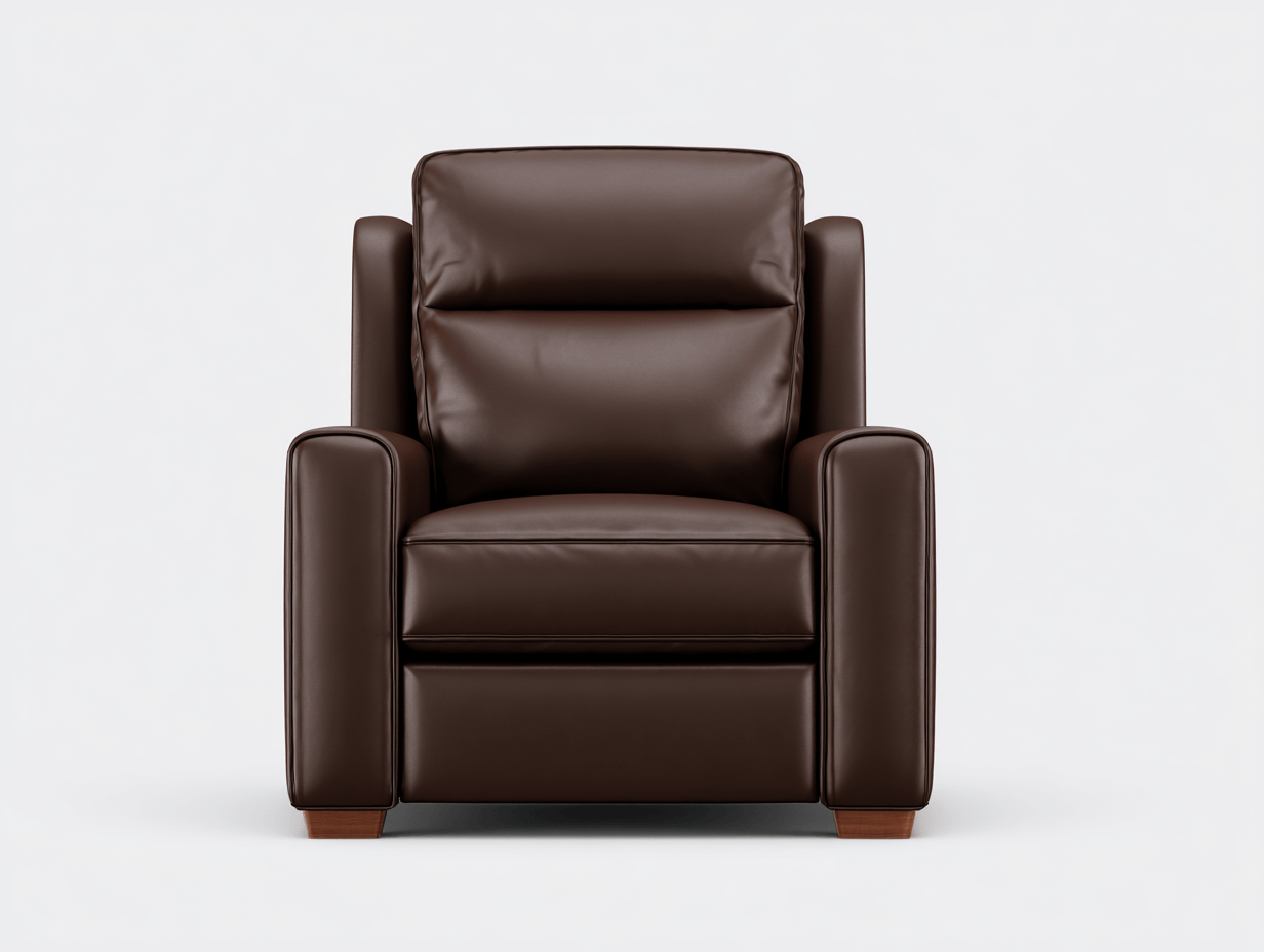 Sillón en cuero sintético – marrón oscuro – estilo moderno y elegante