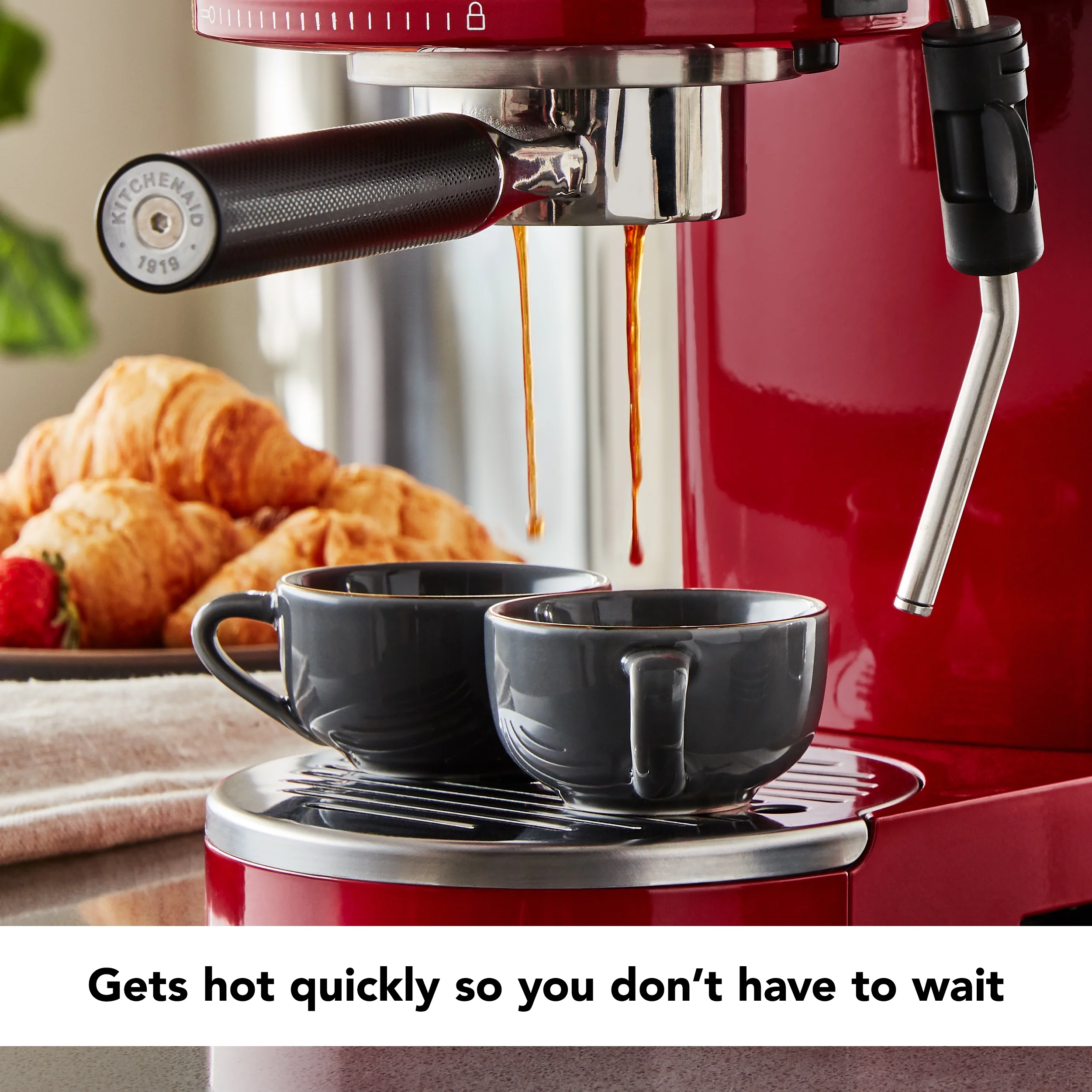 KitchenAid Metal Semi-Automatic Espresso Machine, Empire Red, KES6503 - Image 8