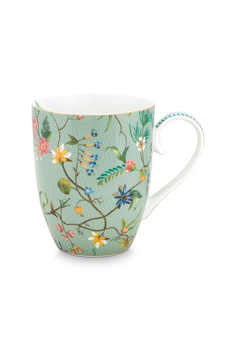 Mug Large Jolie Flowers Blue