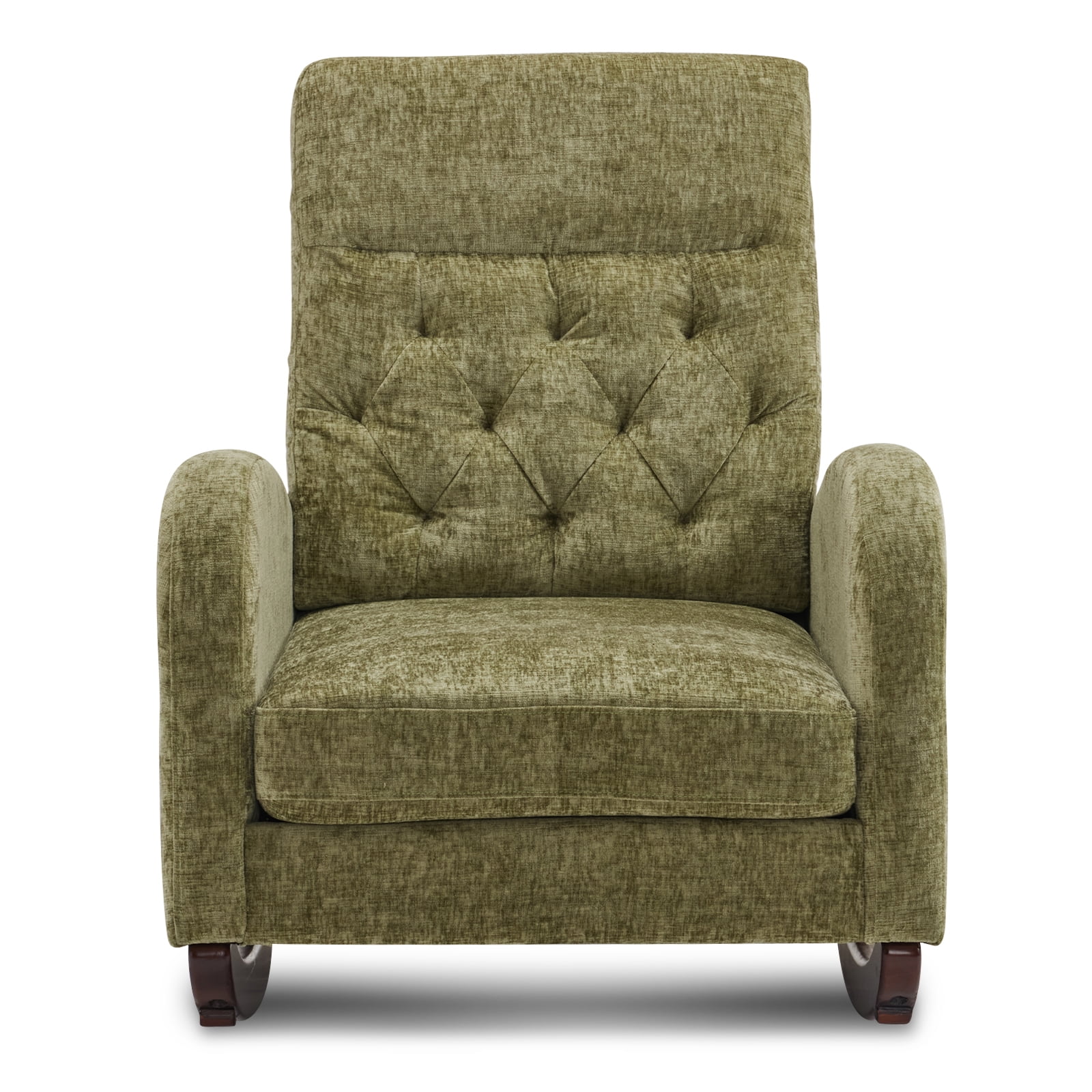 Ktaxon Rocking Accent Chair Glider Reading Chair Comfy Teddy Velvet Upholstered Single Sofa Rocker for Living Room, Nursery, Bedroom Beige - Image 43