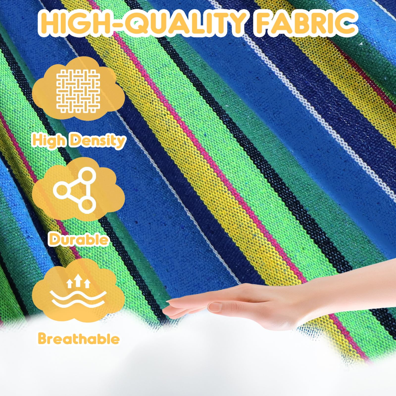 Double Size Quick Setup Camping Hammock, 2-Person Portable Outdoor Hammock with Comfortable Fabric, Great for Garden & Camping