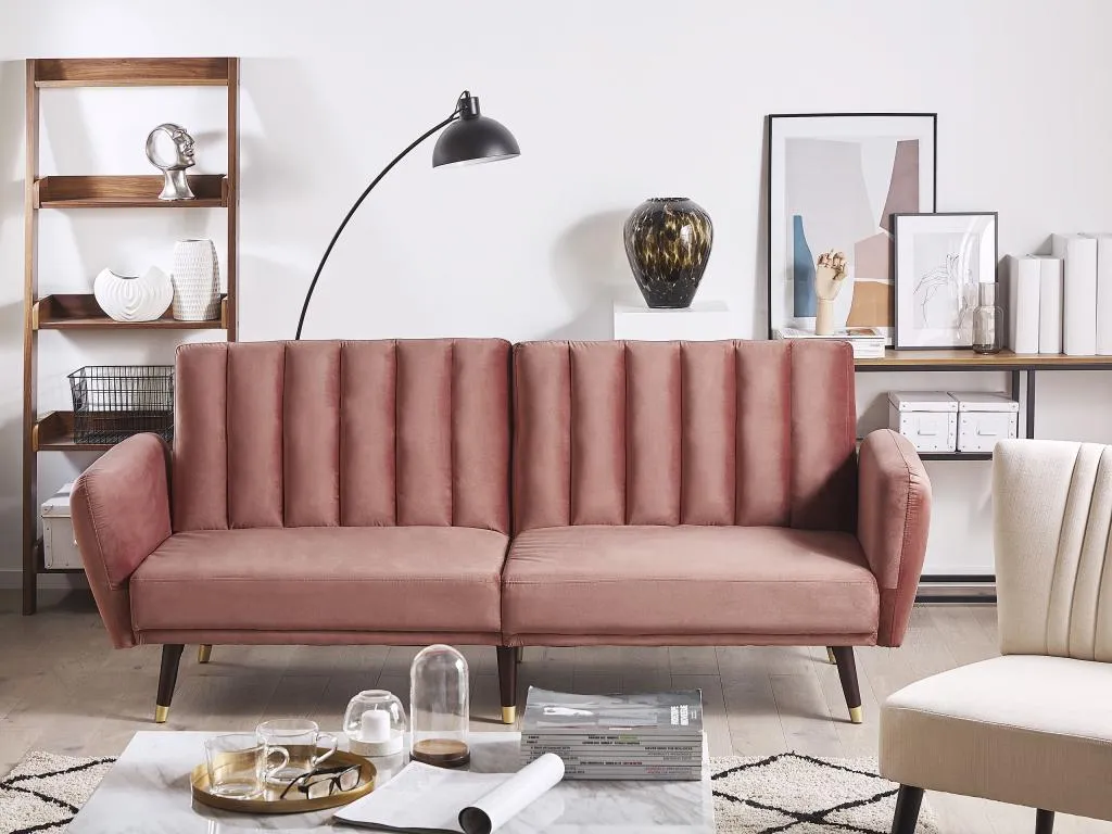 Sofá cama Jmmhogar Rosa Terciopelo