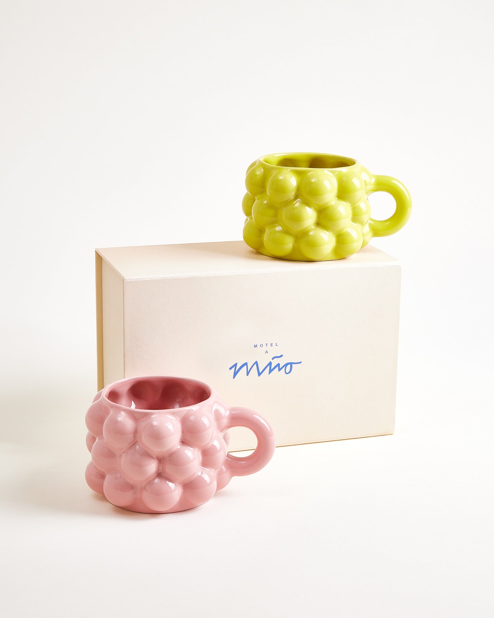 MaM x Patrick Vogel Geschenk-Set Tasse groß rosa gelb 3-teilig