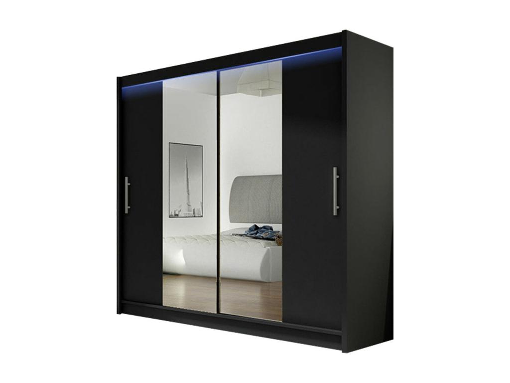 Armario Nestleano 123 - Negro - 215x180x58cm - Puertas de armario Correderas