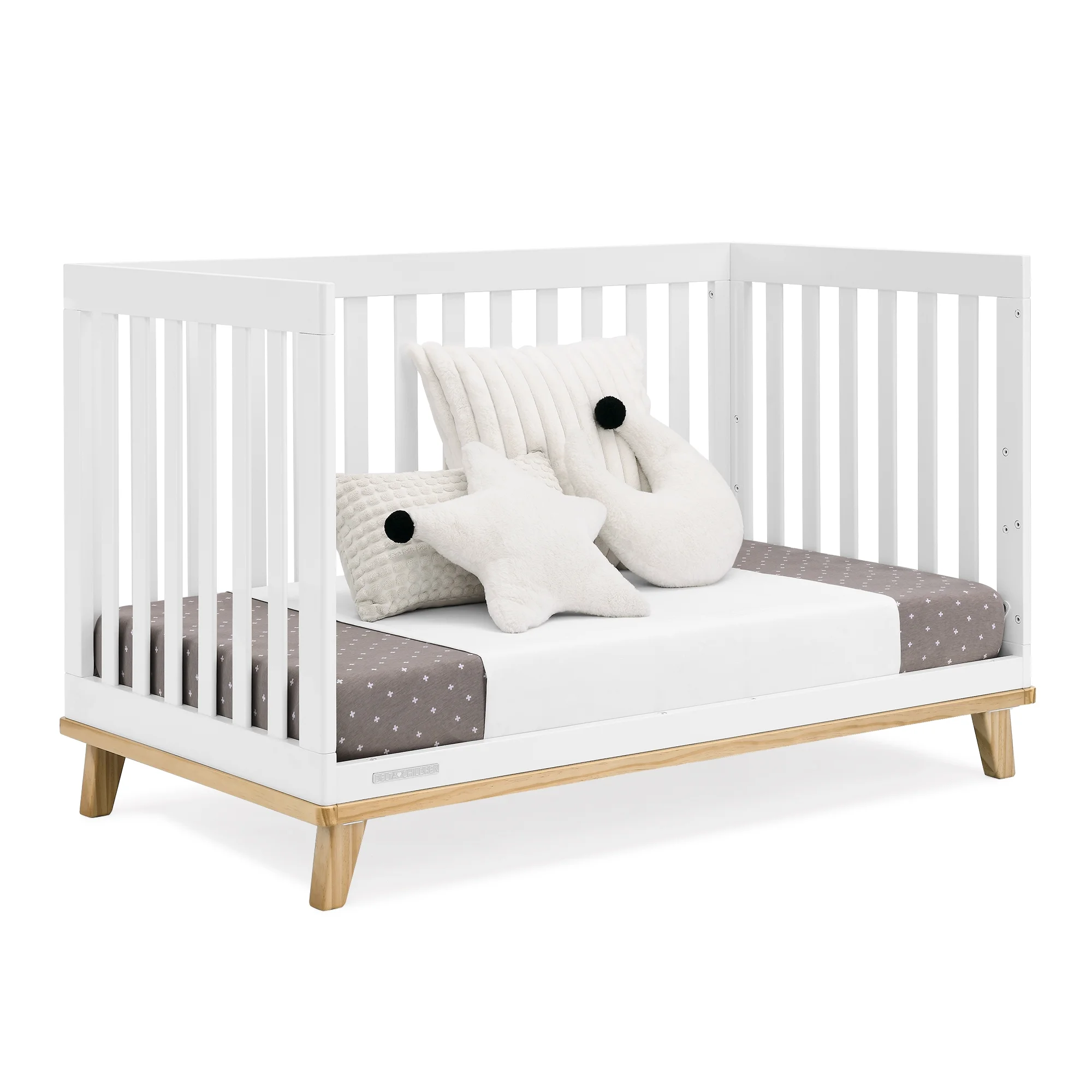 Delta Children Frankie 4-in-1 Convertible Crib - Greenguard Gold Certified, Black with Natural - Image 25