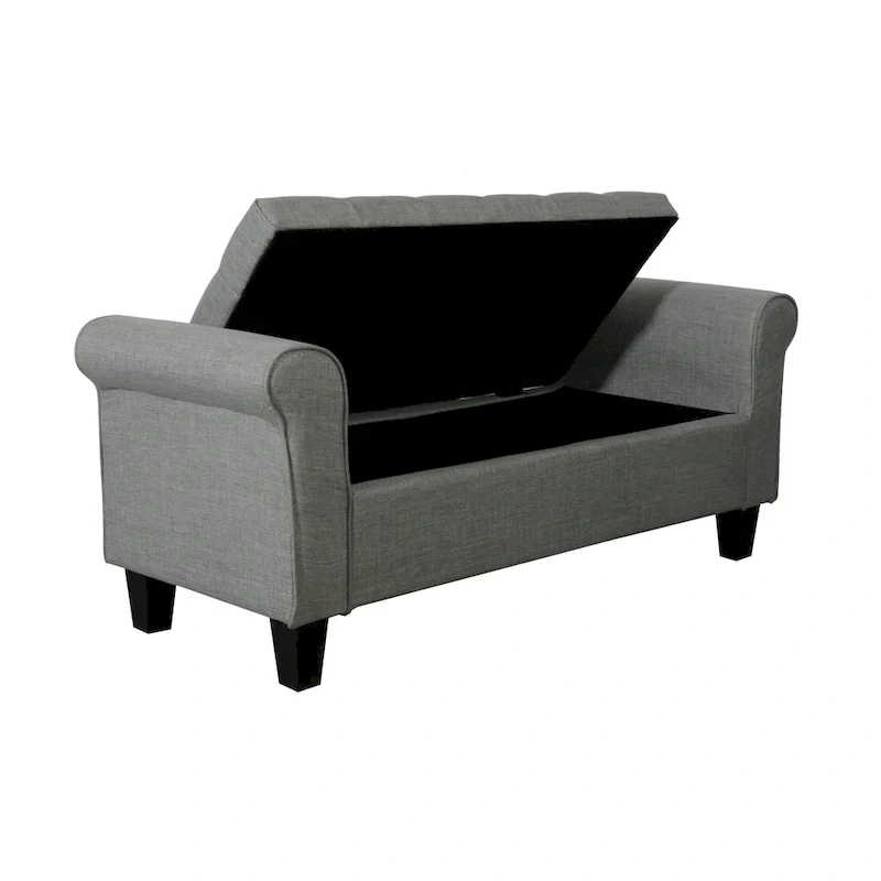 Porthos Home Theon Fabric Button-Tufted Flip-Top Storage Bench