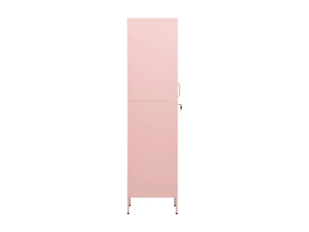 Armario taquilla de acero rosa 35x46x180 cm