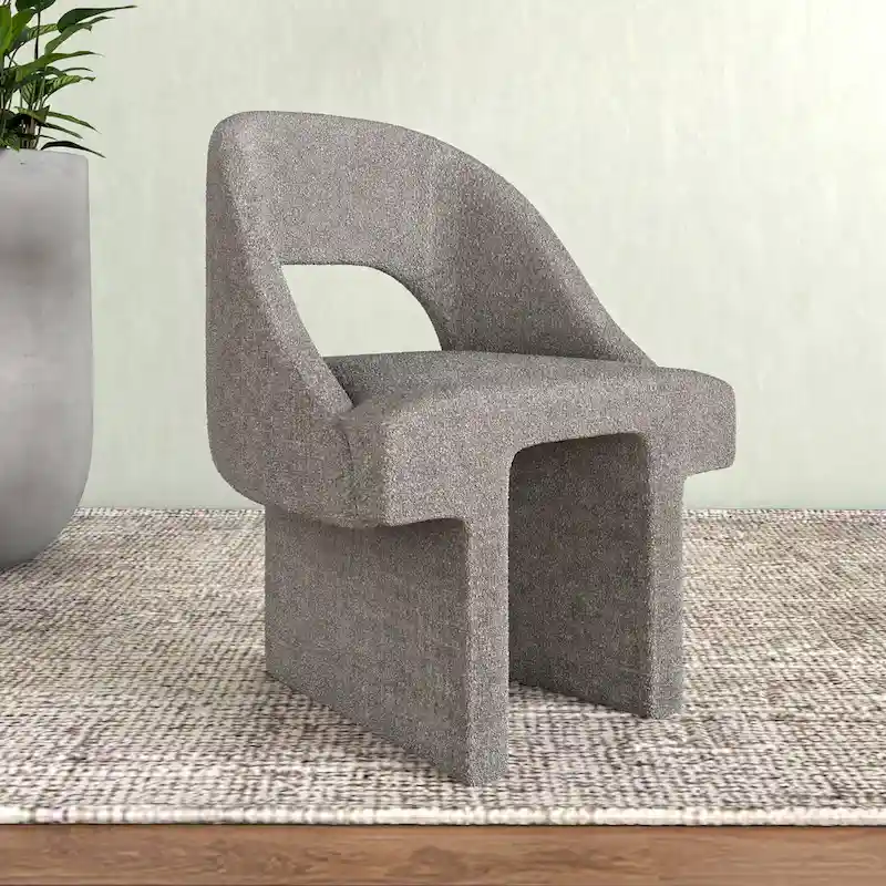 Modern Elegant Boucle Upholstered Accent Chair with MDF Wood Frame for Home Office, Living Room, and Bedroom
