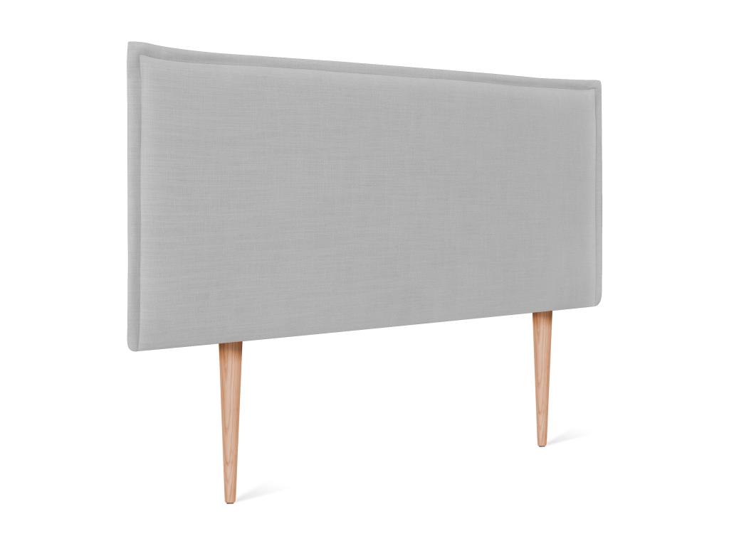 DHOME Cabecero de Lino Natural Liso con Ribete 95x105cm con Patas Camas 90 - Gris Claro