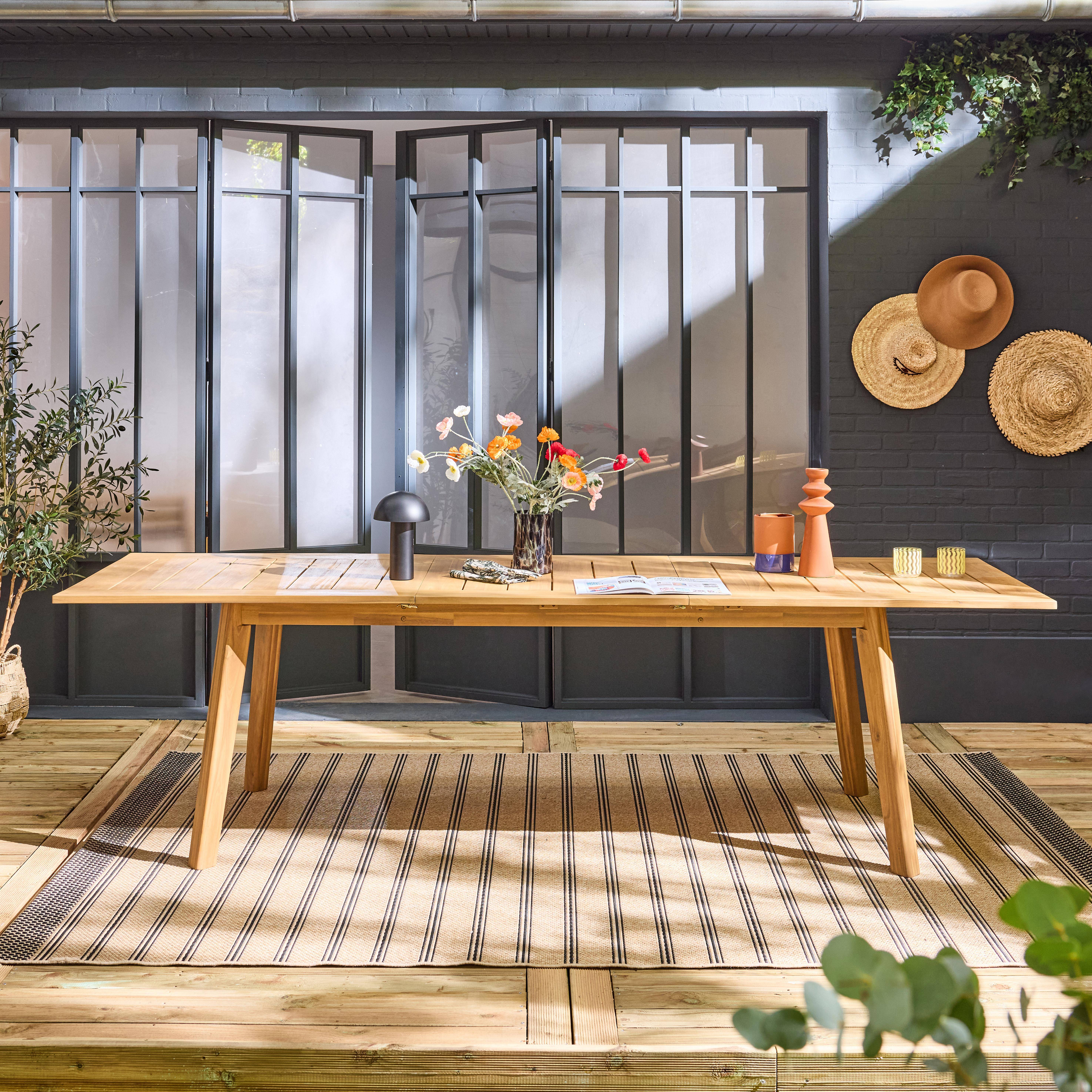 Palena - Mesa de jardín extensible de madera de acacia, 10 plazas