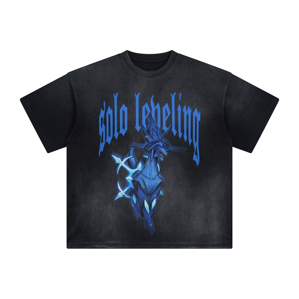 Unisex Anime Inspired Washed  Vintage T-Shirt