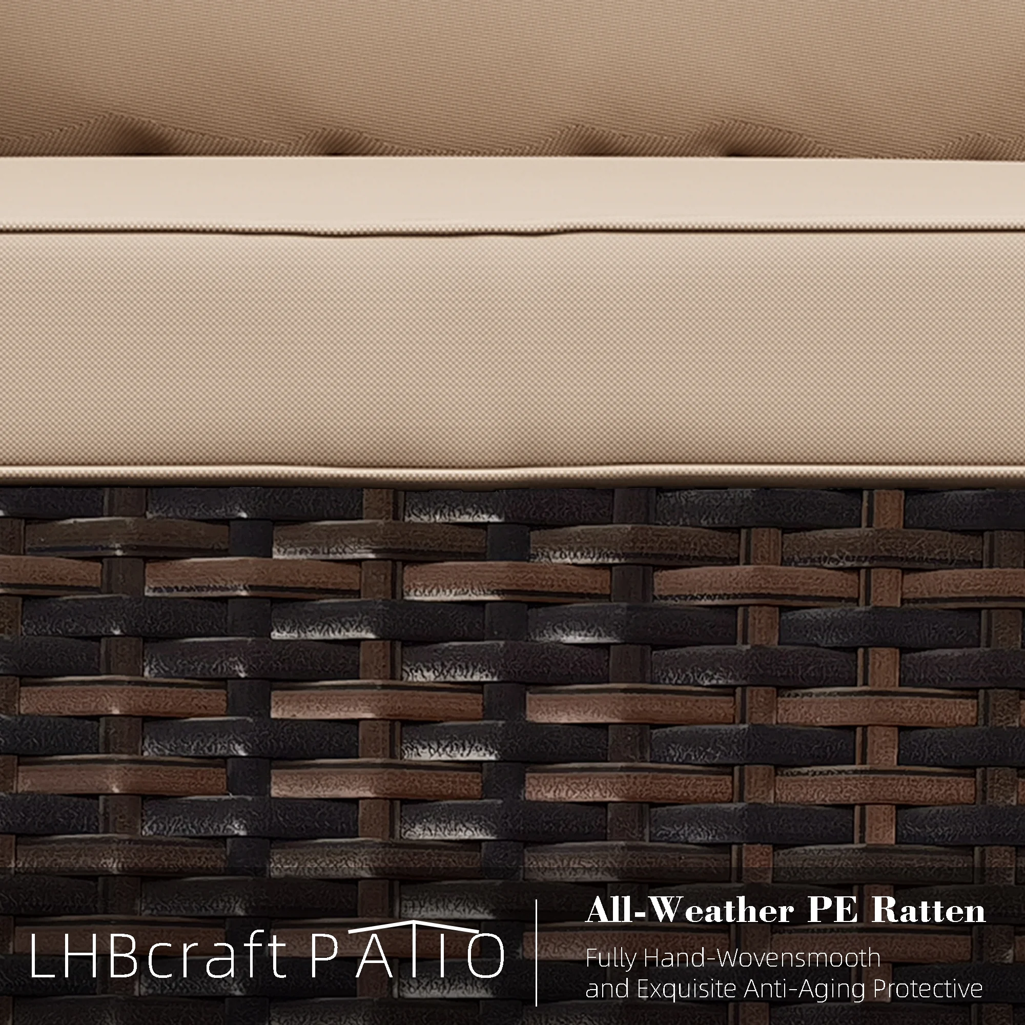 Bifanuo 7 Piece Patio Furniture Set, Outdoor Furniture Patio Sectional Sofa, All Weather PE Rattan Outdoor Sectional with Beige Cushions and Table, Black Wicker - Image 25