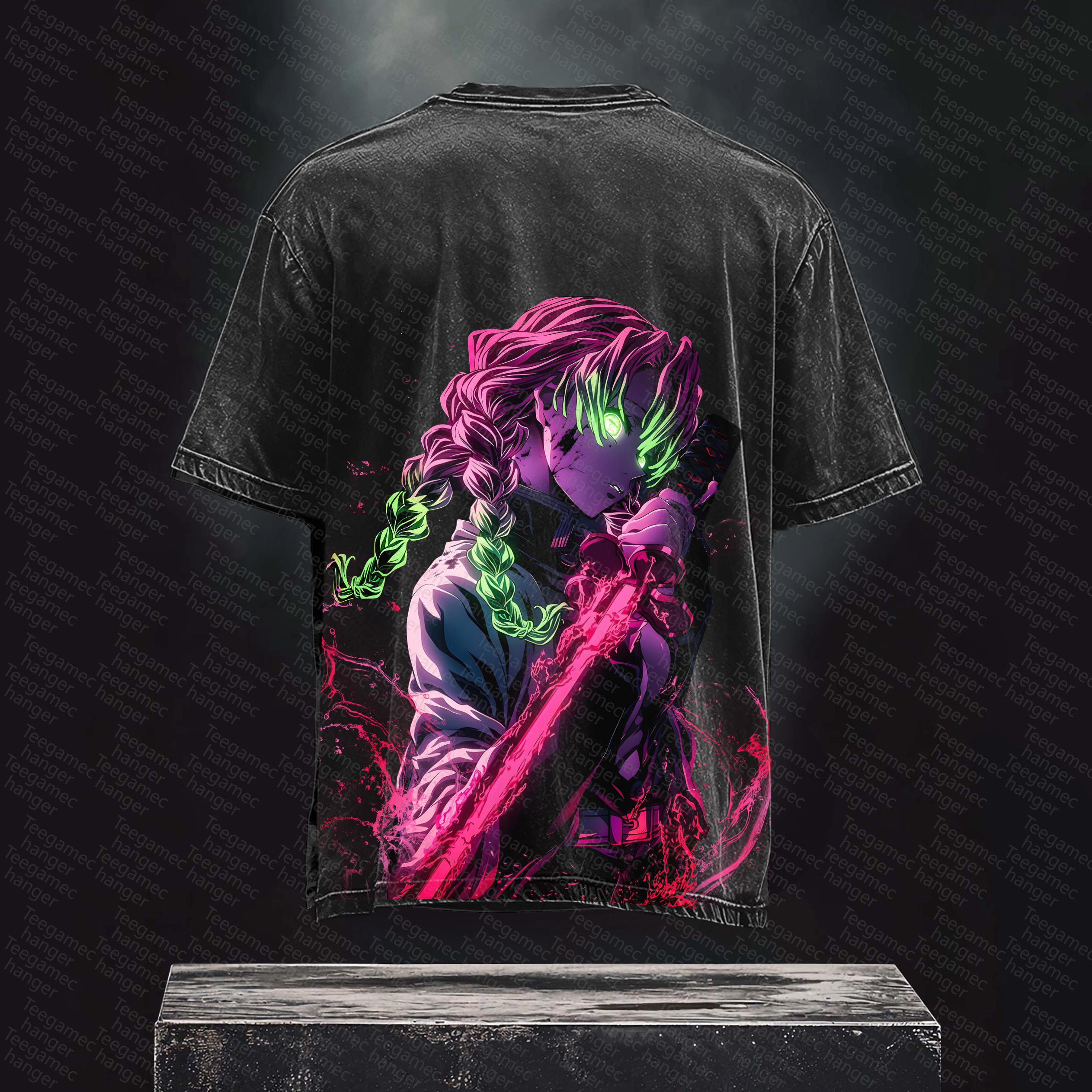 Unisex High Quality Inspired Vintage Washed 3D Direct Injection T-Shirt