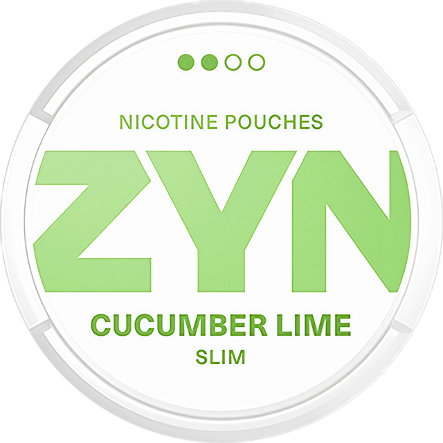 ZYN Cucumber Lime 6.5mg nicotine pouches — Slim Moist can with 21 normal cucumber-lime pouches