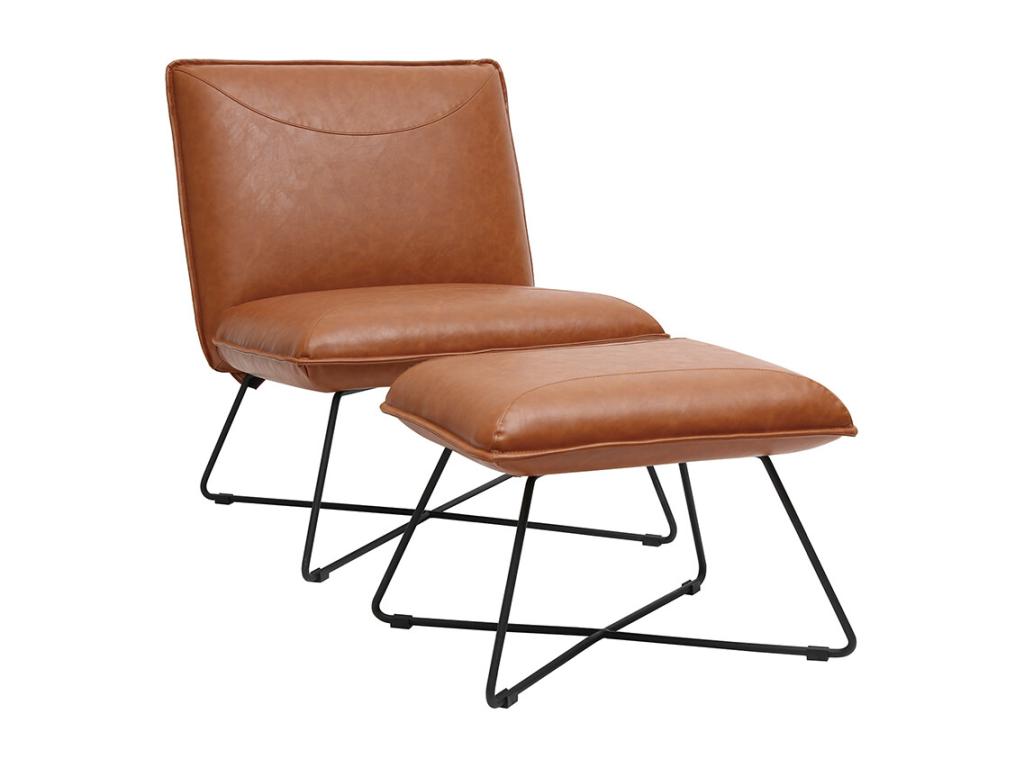 Sillón Confortzx marrón con reposapiés