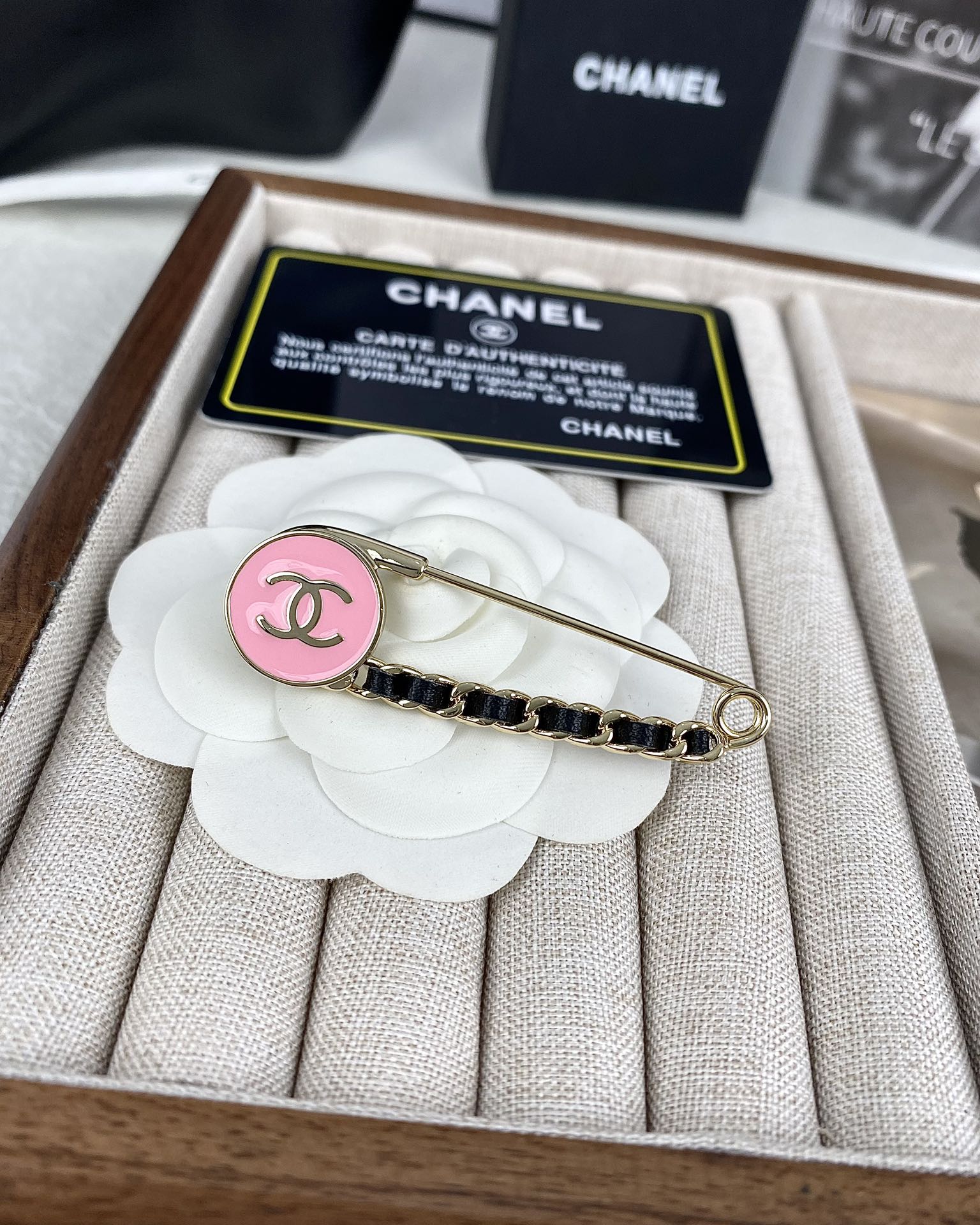 Chanel Pink Enamel Pin Brooch - Original Replica Club