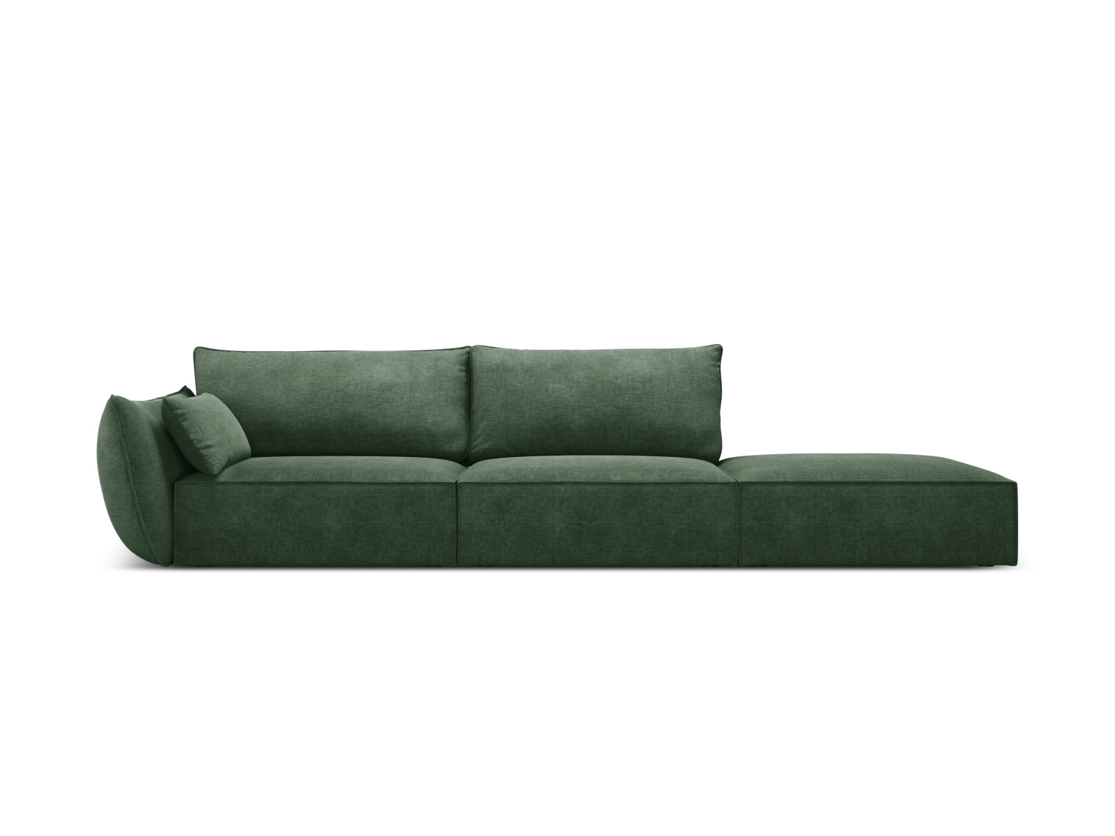 Sofá recto de 4 plazas en tela chenille verde botella fb5912m9