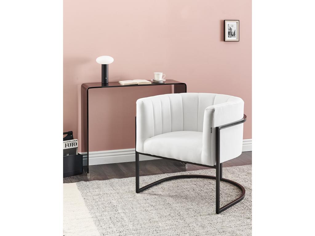Sillón Homelyvo Terciopelo Blanco