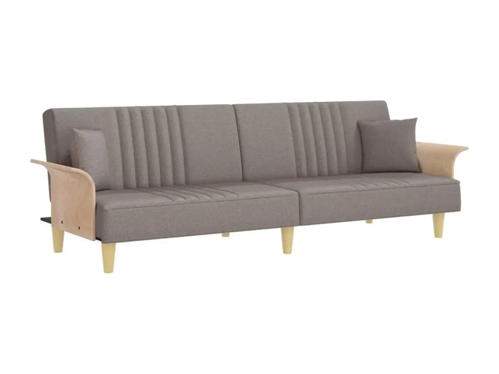 Sofá cama con reposabrazos tela gris taupe 82162wpbq