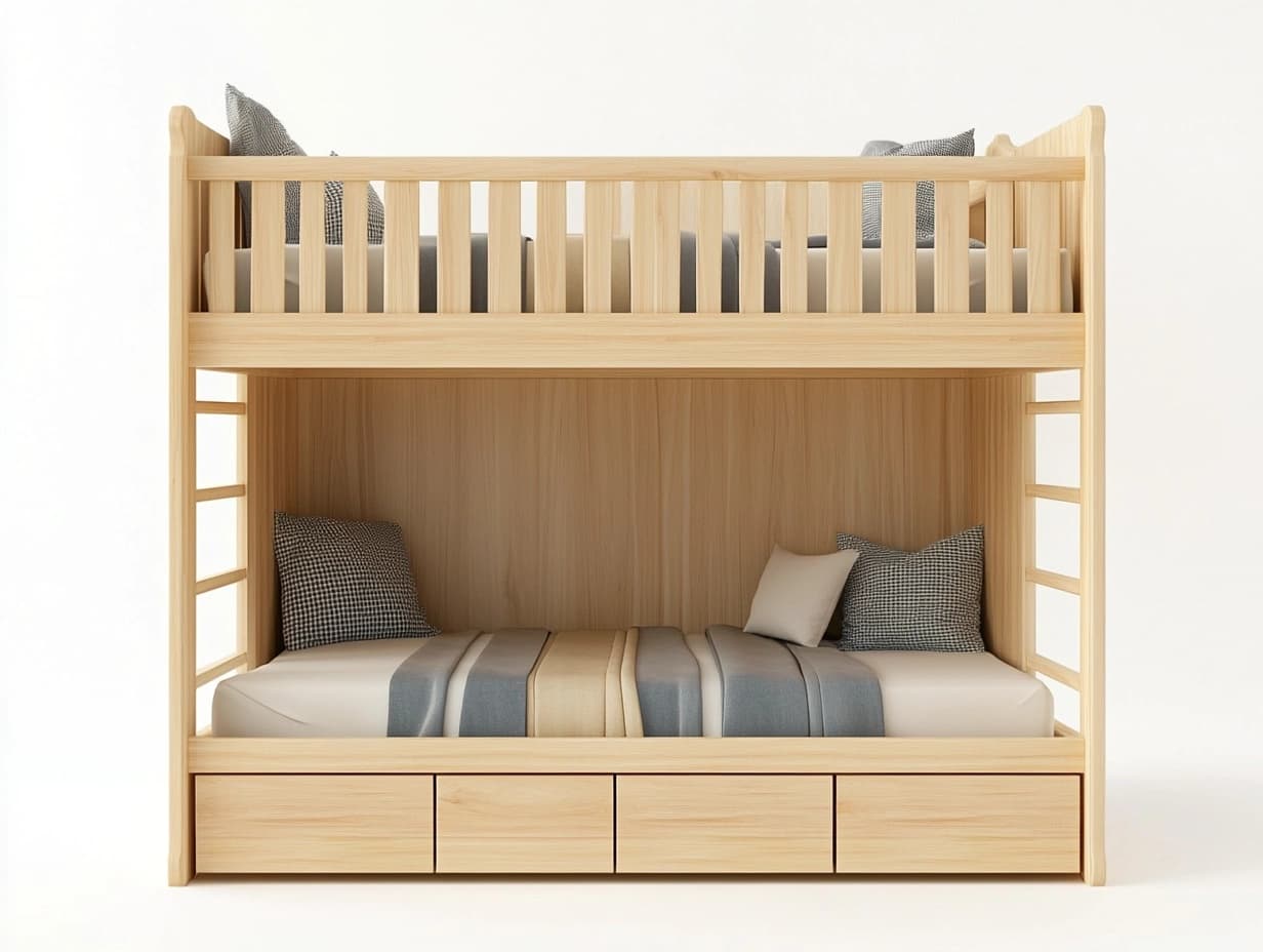 Cama literas de madera para niños con cajones dealmacenamiento
