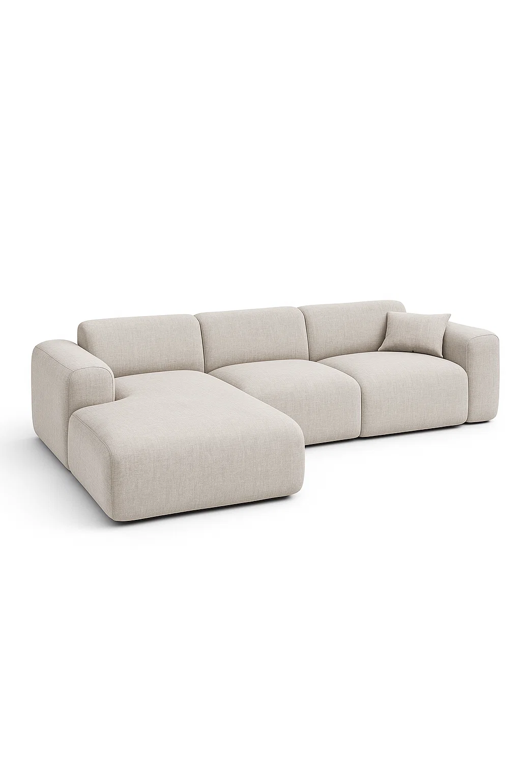 Sofá rinconero moderno de 4 plazas con chaise longue izquierda y diseño minimalista