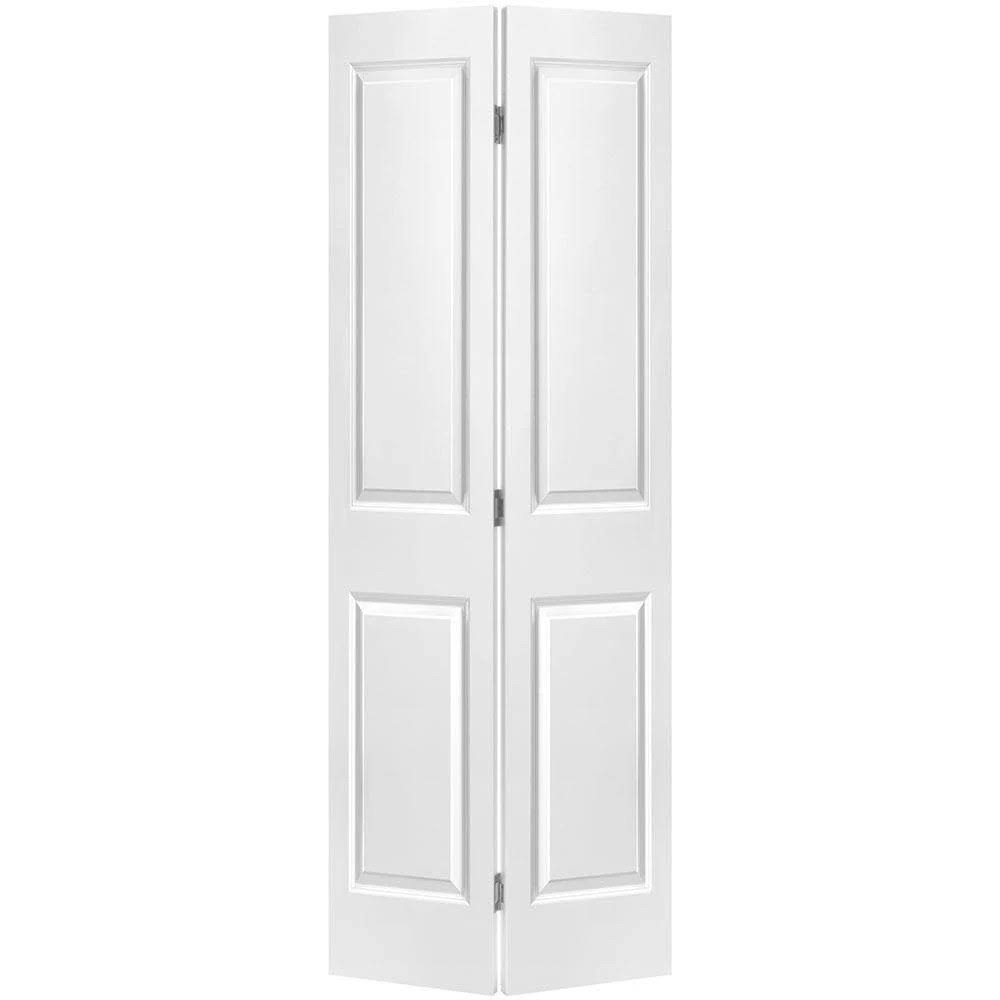 Masonite 30 in. x 80 in. 2 Panel Square Top Primed White Hollow-Core Composite Bi-Fold Interior Door(Brown/30 in. X 80 in. 2)