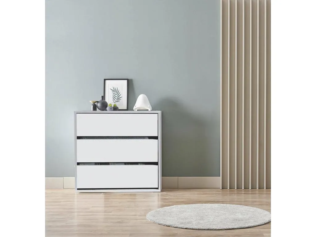 Cómoda Francomuebleses Cajonera con 3 cajones Cajonera baja para interior de armario semanario moderno 60x44h57 cm Blanco