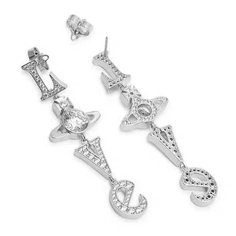 Vivienne Westwood Letter LOVE Long Style Earrings - Original Replica Club