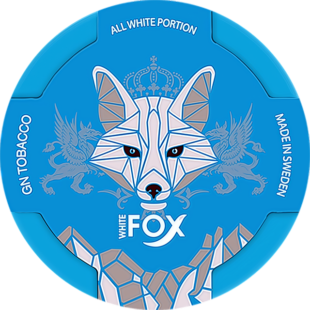White Fox Original Cross 12mg nicotine pouches — Slim can with 20 strong spearmint-eucalyptus moist pouches