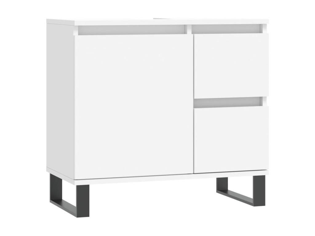 Armario de baño madera contrachapada blanco 65x33x60 cm