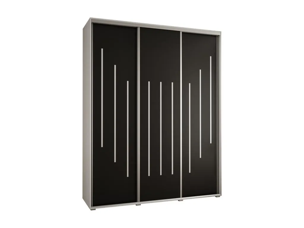 ARMARIO Hogarve 8 DE PUERTAS CORREDERAS 235.2/190/45 3 puertas (Blanco/Negro/Plata) 31113gaxk