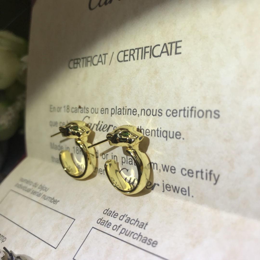 Cartier Panthère de Leopard Half Hoop Stud Earrings - Original Replica Club