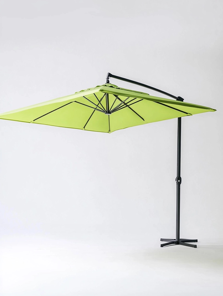 Parasol lateral jardín aluminio verde 3x3 m con estructura inclinable