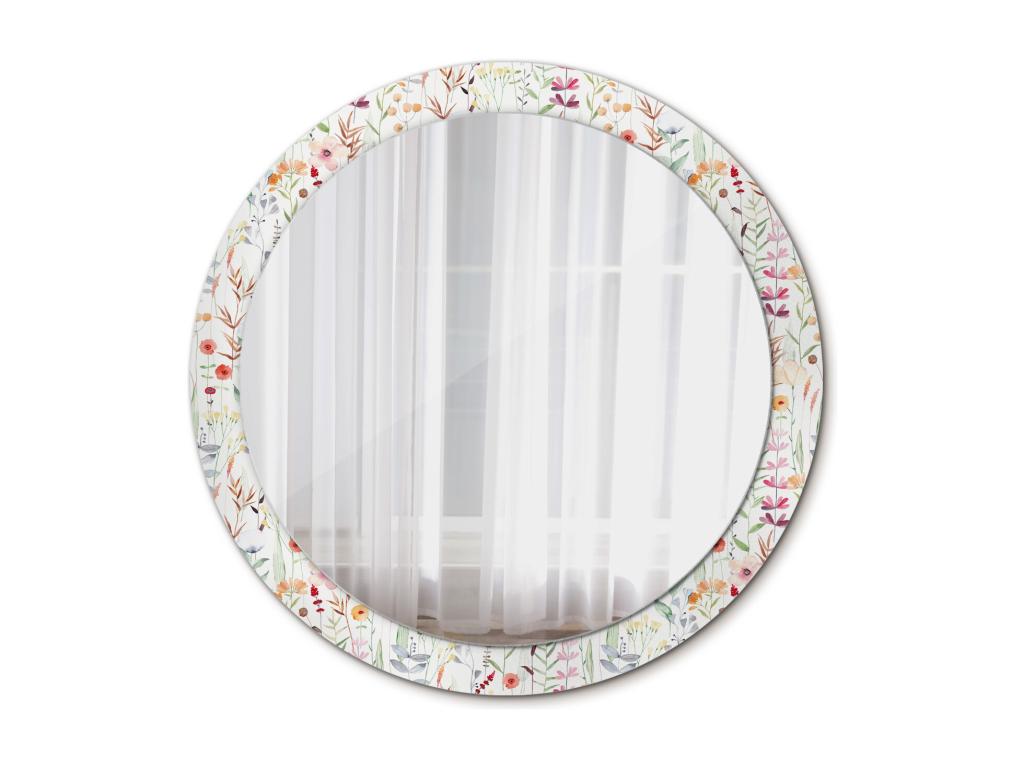 Espejo decorativo redondo - Flores silvestres - 90 cm