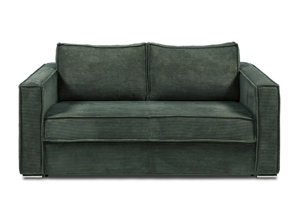 Sofá cama de 3 plazas de pana color verde Jmmhogar - Cama de láminas anchas de 140 cm - Colchón de 18 cm Jmmhogar