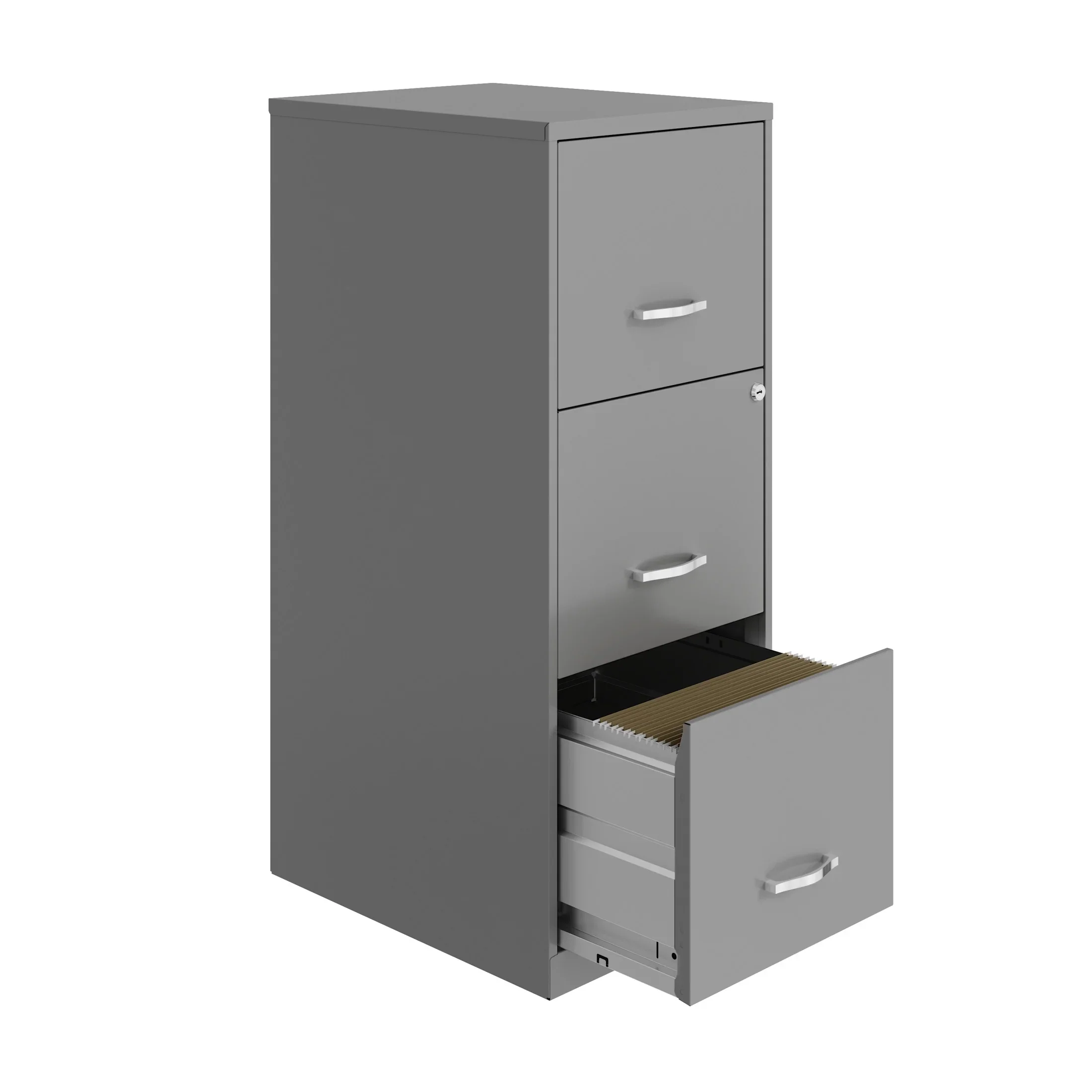 Space Solutions 18" Deep 3 Drawer Smart Letter Width Vertical File Cabinet, Navy
