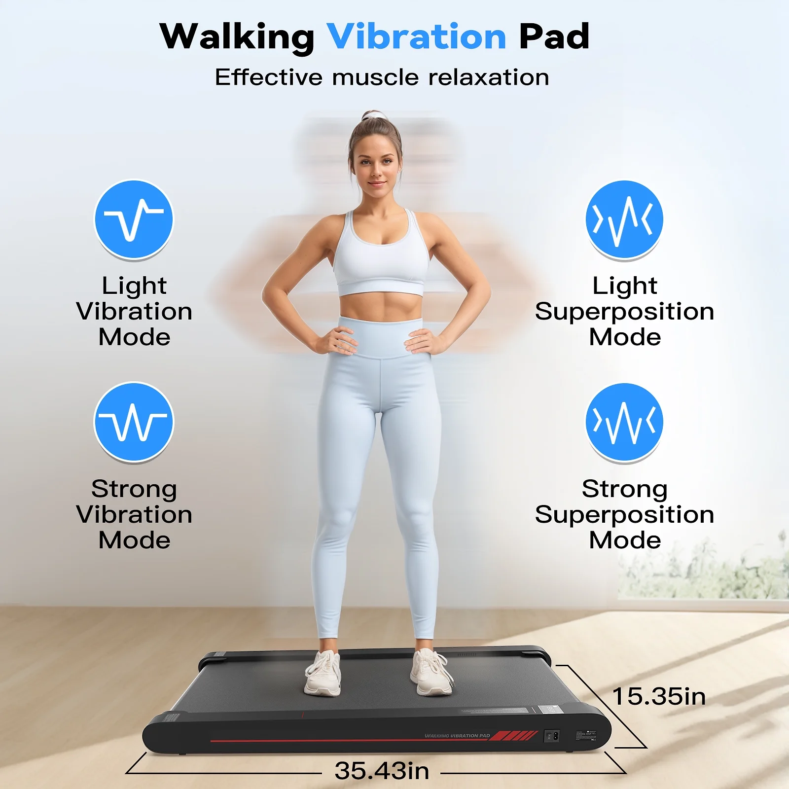Sperax Walking Pad Treadmill with APP,3 in 1 Portable Under Desk Treadmill Fitness,Walking Vibration Workout Pad with Remote Control - Image 4