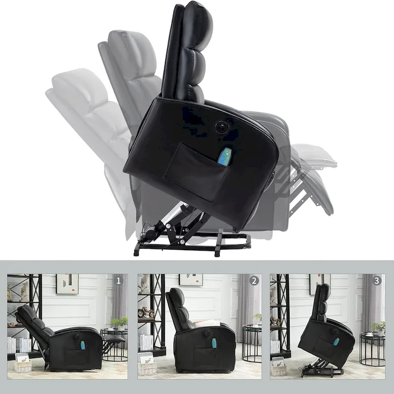 AVAWING Contemporary Electric Recliner with Power Lift and Massage Features