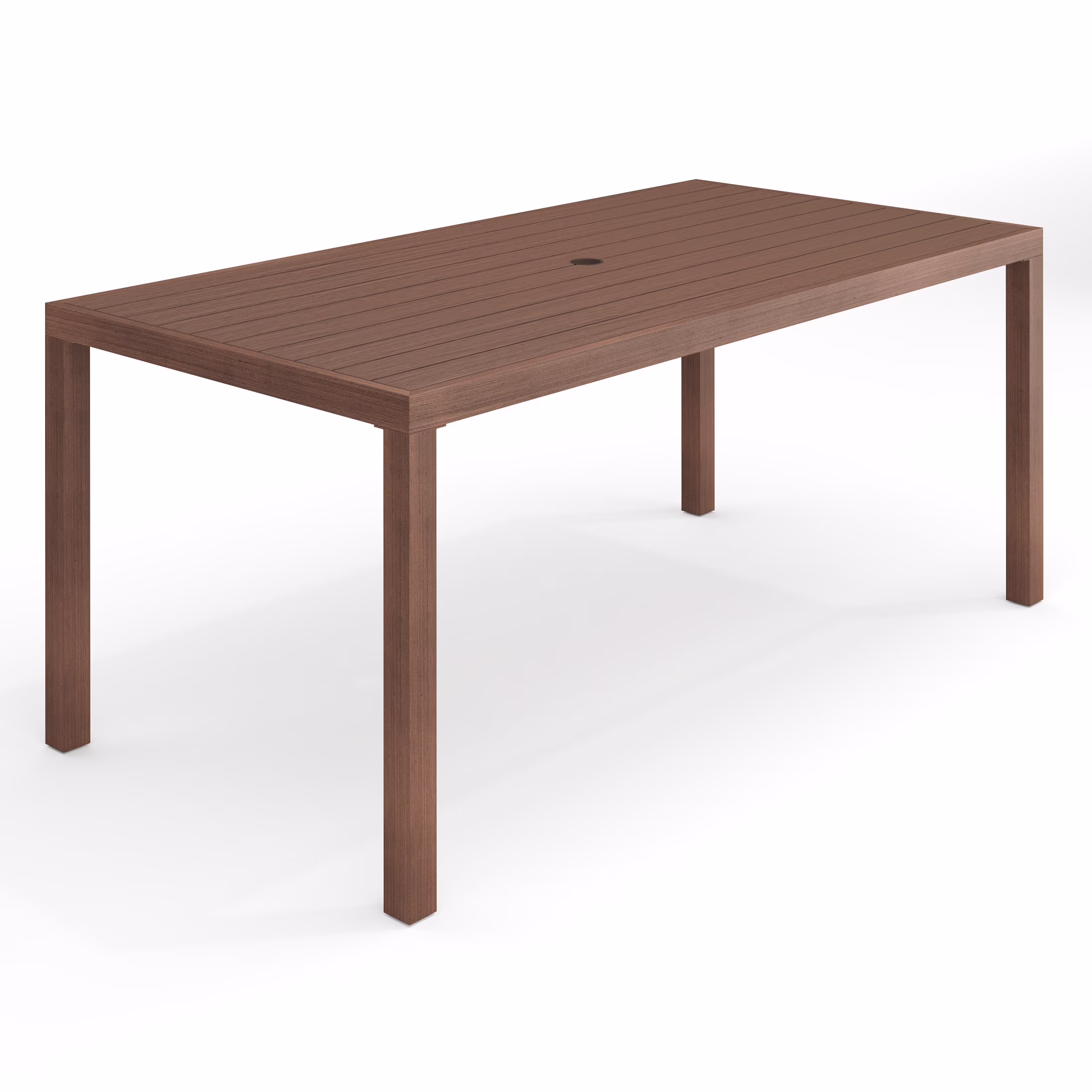 Martha Stewart 71" Indoor-Outdoor Patio Table with Gray Brushed Woodgrain Aluminum Finish - Image 3