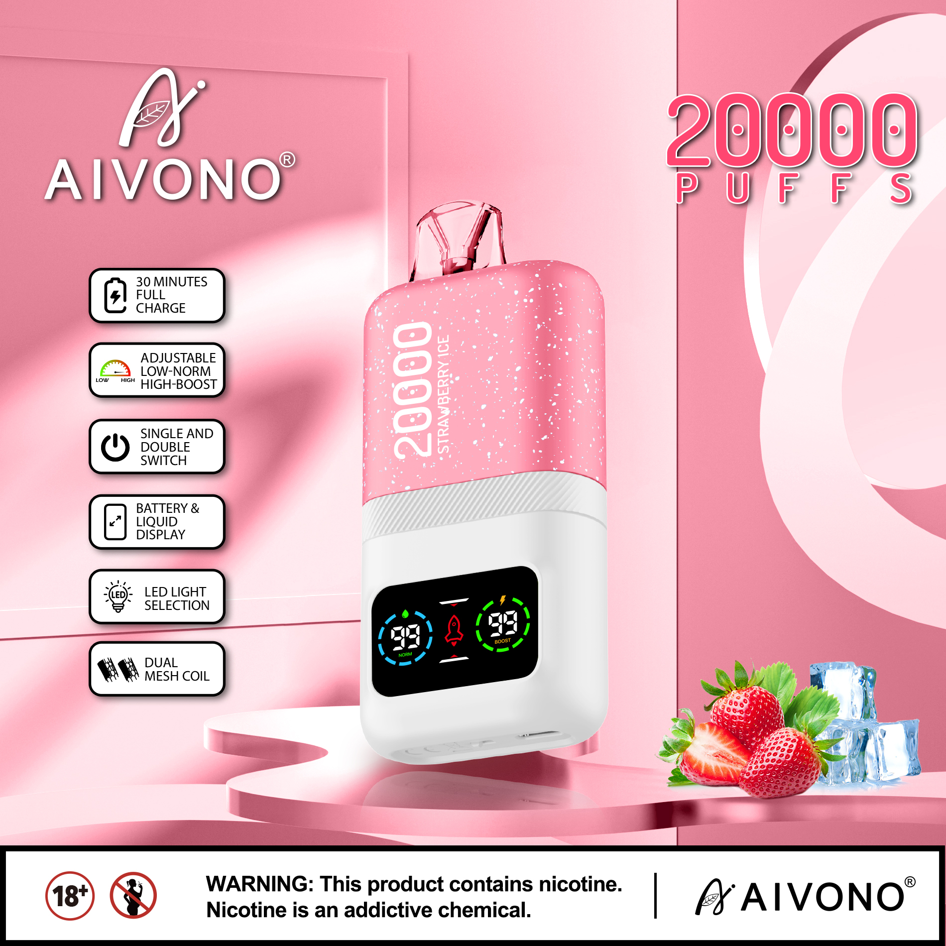 （50 pack）AIVONO AIM MAGIC 20000 Puffs Disposable Vape