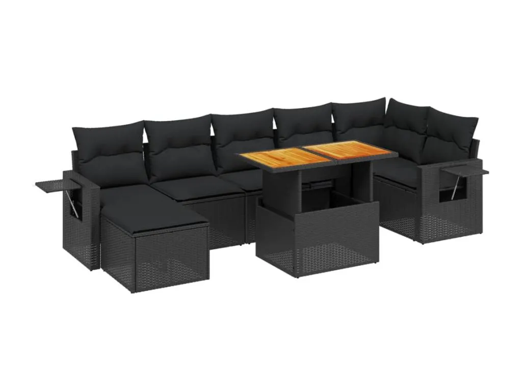 Set de sofás de jardín 8 piezas y cojines ratán sintético amarillo mayr69385